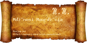 Ménesi Maurícia névjegykártya